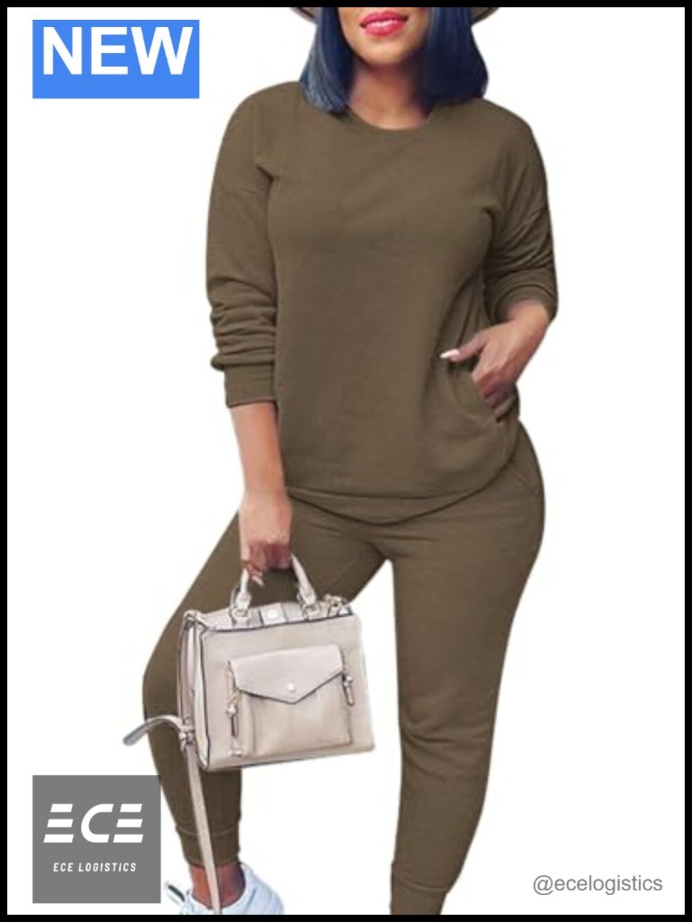 2 Piece Sweatsuit Long Sleeve Crewneck Jogger Set Tracksuit